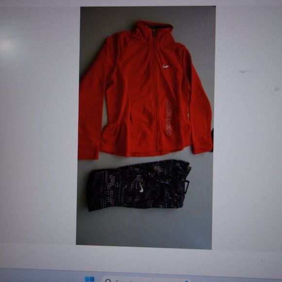 Nike Peplum-Hem Jacket & Dot Leggings 2 Pc Set Girls 6X Cool Gray $48 - Picture 1 of 6